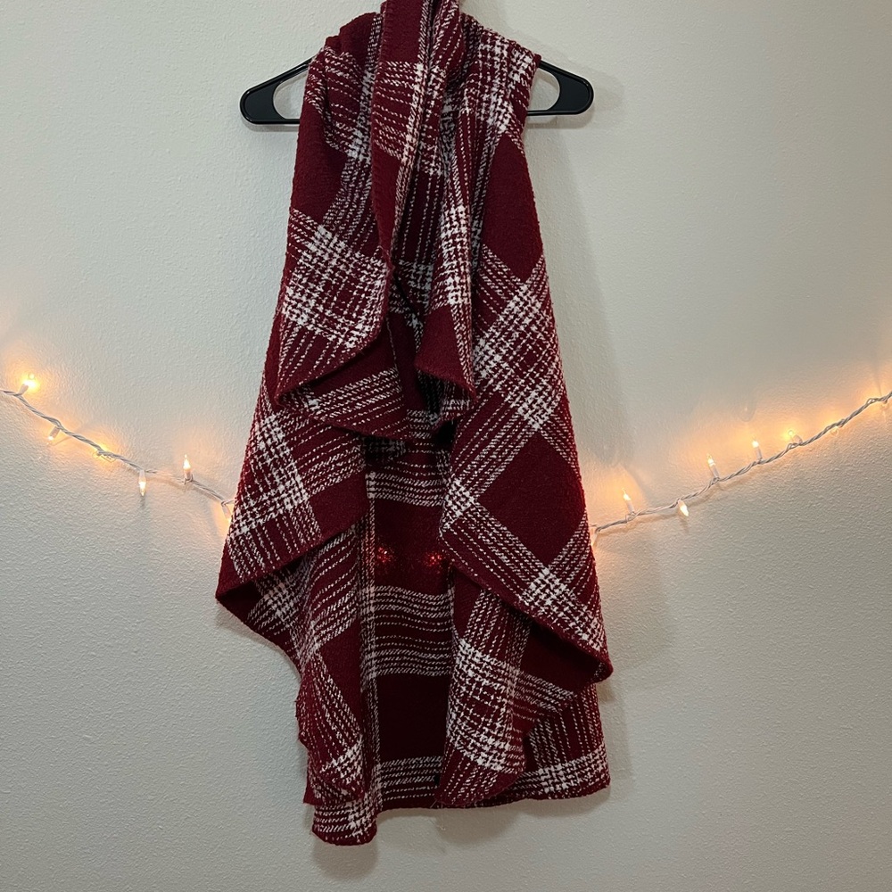 Red and White Plaid Shawl